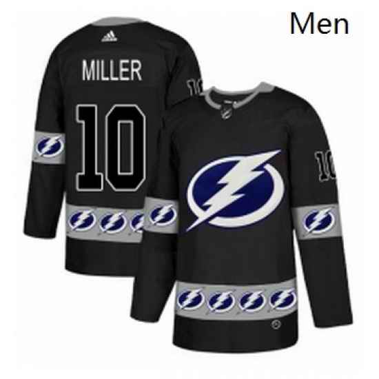 Mens Adidas Tampa Bay Lightning 10 JT Miller Authentic Black Team Logo Fashion NHL Jersey
